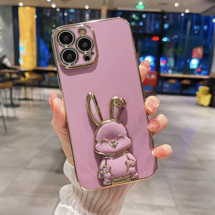 Plating Rabbit Holder Phone Case, For iPhone 14 Pro Max, For iPhone 13, For iPhone 13 Pro