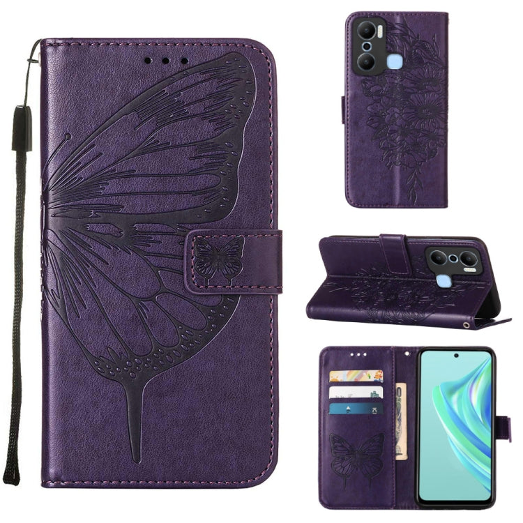Embossed Butterfly Flip Leather Phone Case, For Infinix Hot 20 Play, For Infinix Hot 20S / 20 Pro X6827, For Infinix Smart 7 X6515
