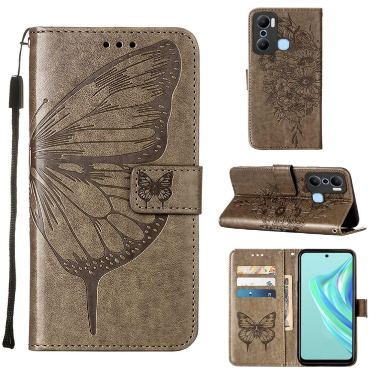 Embossed Butterfly Flip Leather Phone Case, For Infinix Hot 20 Play, For Infinix Hot 20S / 20 Pro X6827, For Infinix Smart 7 X6515