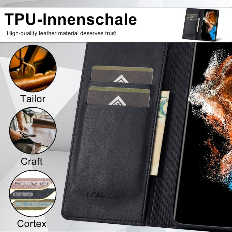 LC.IMEEKE RFID Anti-theft Leather Phone Case, For Samsung Galaxy S23 5G, For Samsung Galaxy S23+ 5G, For Samsung Galaxy S23 Ultra 5G