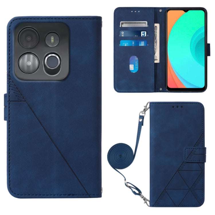 Crossbody 3D Embossed Flip Leather Phone Case, For Infinix Smart 7