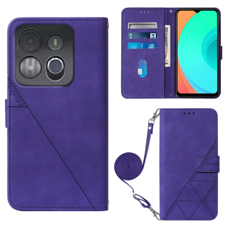 Crossbody 3D Embossed Flip Leather Phone Case, For Infinix Smart 7