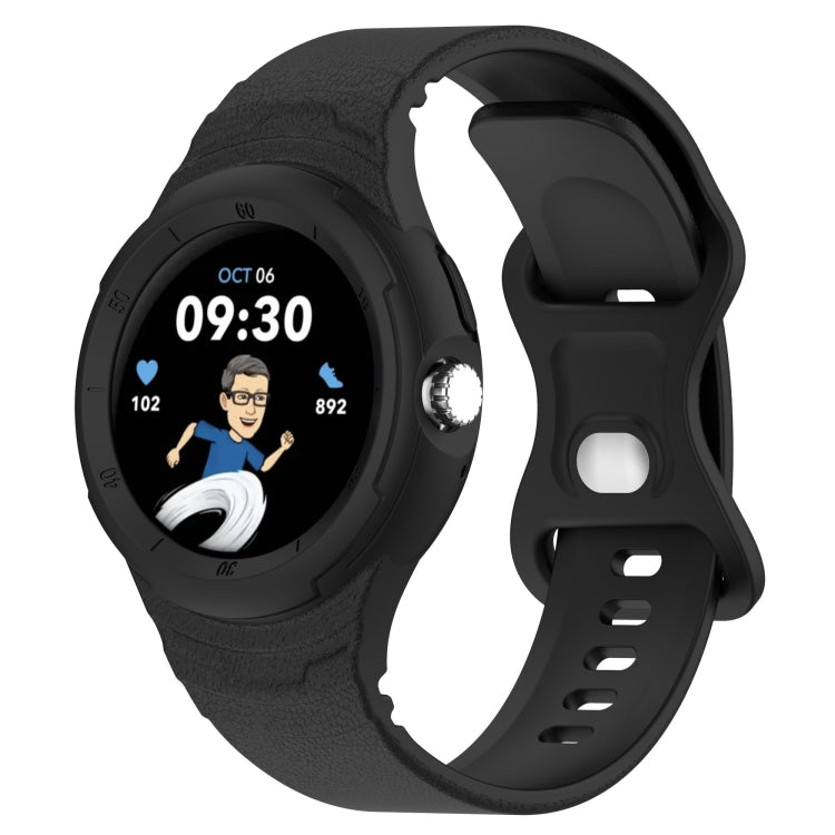Leather Texture Silicone Integrated Watch Band, For Google Pixel Watch
