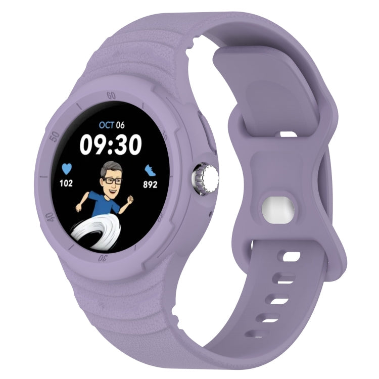 Leather Texture Silicone Integrated Watch Band, For Google Pixel Watch