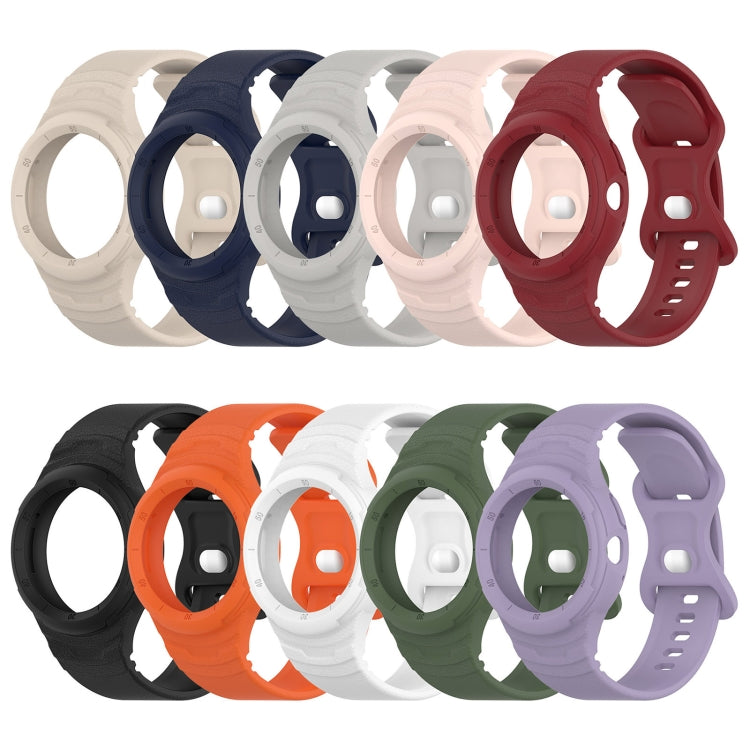 Leather Texture Silicone Integrated Watch Band, For Google Pixel Watch