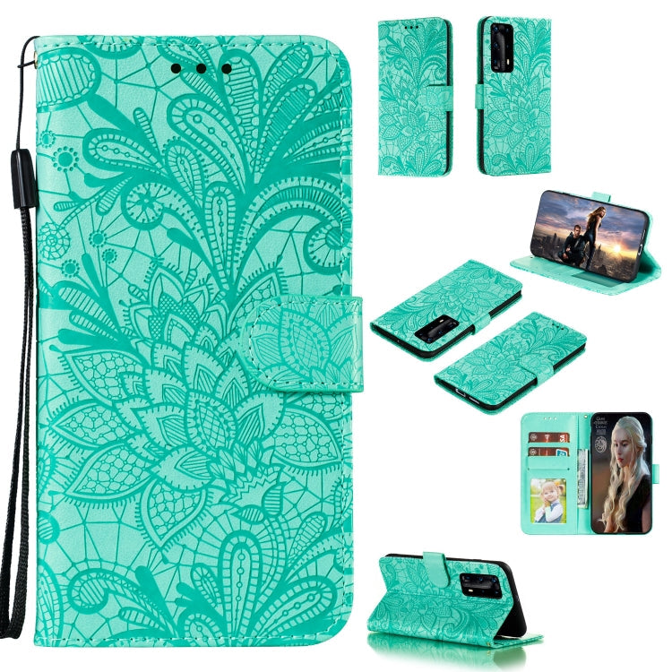 Lace Flower Embossing Pattern Horizontal Flip Leather Case , with Holder & Card Slots & Wallet & Photo Frame & Lanyard, For Huawei P40 Pro Plus, For Huawei Honor 30, For Huawei Honor 30 Pro, For Huawei Honor 30S
