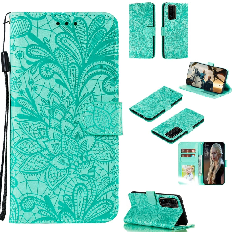 Lace Flower Embossing Pattern Horizontal Flip Leather Case , with Holder & Card Slots & Wallet & Photo Frame & Lanyard, For Huawei P40 Pro Plus, For Huawei Honor 30, For Huawei Honor 30 Pro, For Huawei Honor 30S