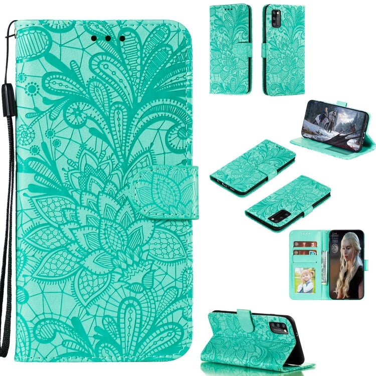 Lace Flower Embossing Pattern Horizontal Flip Leather Case , with Holder & Card Slots & Wallet & Photo Frame & Lanyard, For Galaxy A11, For Galaxy A41, For Galaxy A70e, For Galaxy M31