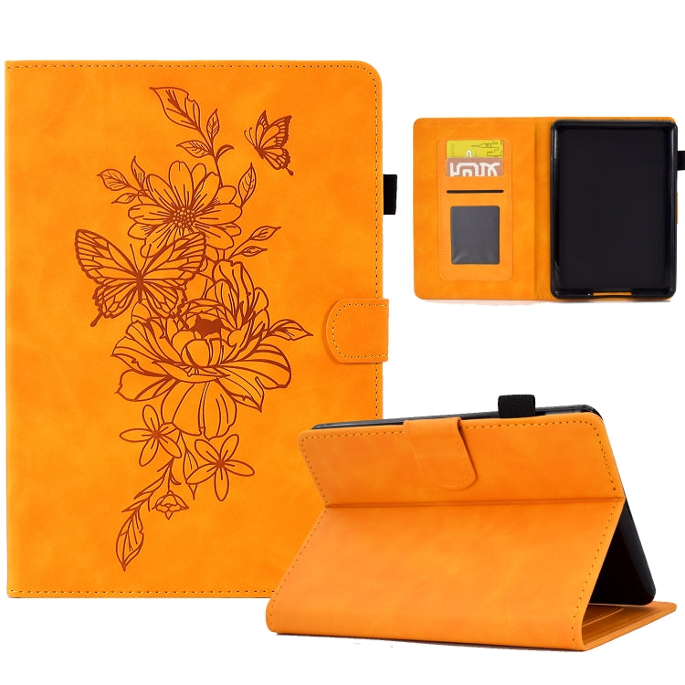 Peony Butterfly Embossed Leather Smart Tablet Case, For Amazon Kindle 11th 2024 / 2022, For Amazon Kindle Fire HD10 2021, For Amazon Kindle Fire HD8 2022, For Amazon Kindle Fire HD8 2018/2017/2016