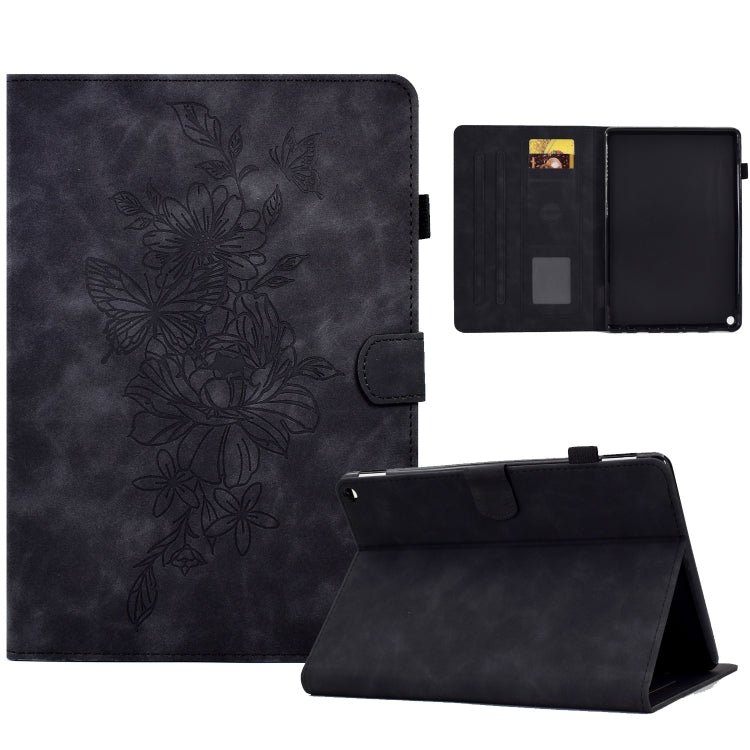 Peony Butterfly Embossed Leather Smart Tablet Case, For Amazon Kindle 11th 2024 / 2022, For Amazon Kindle Fire HD10 2021, For Amazon Kindle Fire HD8 2022, For Amazon Kindle Fire HD8 2018/2017/2016