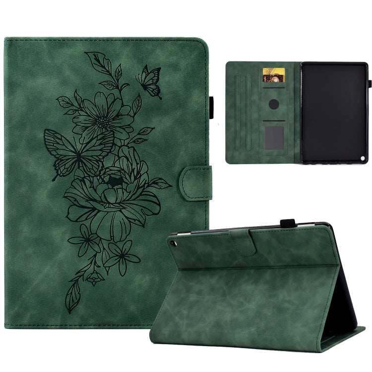 Peony Butterfly Embossed Leather Smart Tablet Case, For Amazon Kindle 11th 2024 / 2022, For Amazon Kindle Fire HD10 2021, For Amazon Kindle Fire HD8 2022, For Amazon Kindle Fire HD8 2018/2017/2016