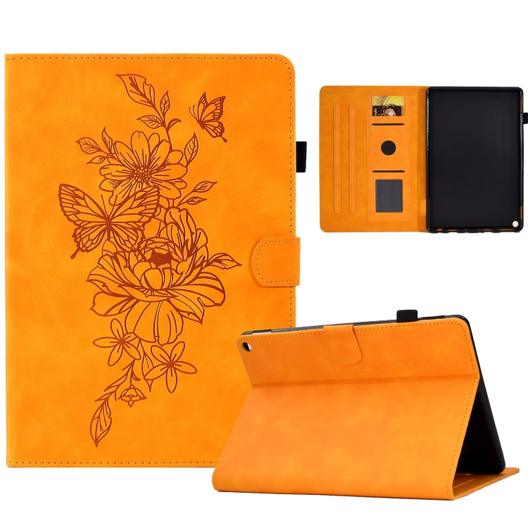 Peony Butterfly Embossed Leather Smart Tablet Case, For Amazon Kindle 11th 2024 / 2022, For Amazon Kindle Fire HD10 2021, For Amazon Kindle Fire HD8 2022, For Amazon Kindle Fire HD8 2018/2017/2016