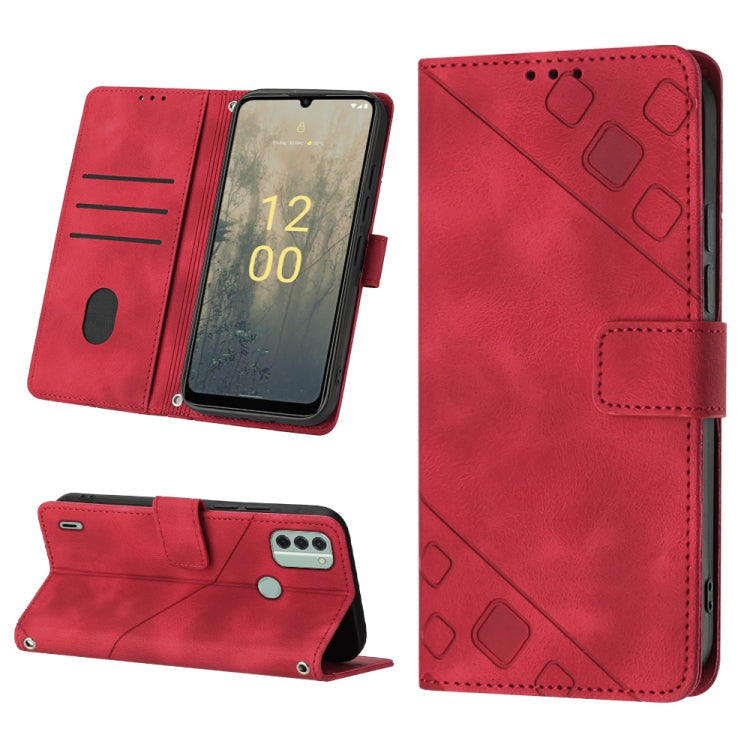 Skin-feel Embossed Leather Phone Case, For Nokia C31, For Nokia C100, For Nokia C200, For Nokia G21 / G11