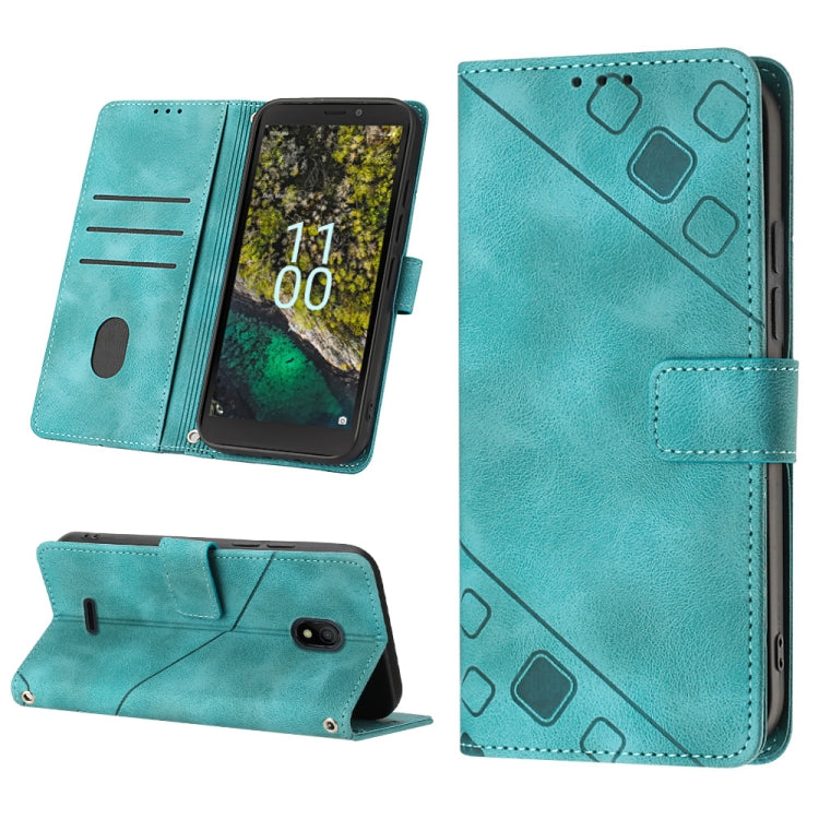 Skin-feel Embossed Leather Phone Case, For Nokia C31, For Nokia C100, For Nokia C200, For Nokia G21 / G11