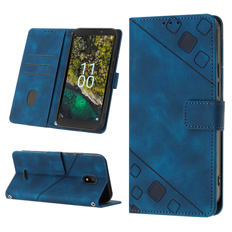 Skin-feel Embossed Leather Phone Case, For Nokia C31, For Nokia C100, For Nokia C200, For Nokia G21 / G11