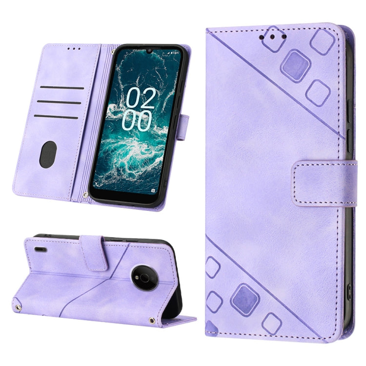 Skin-feel Embossed Leather Phone Case, For Nokia C31, For Nokia C100, For Nokia C200, For Nokia G21 / G11