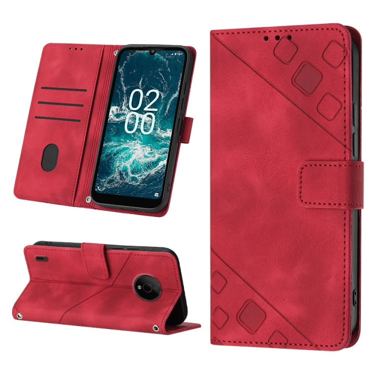 Skin-feel Embossed Leather Phone Case, For Nokia C31, For Nokia C100, For Nokia C200, For Nokia G21 / G11