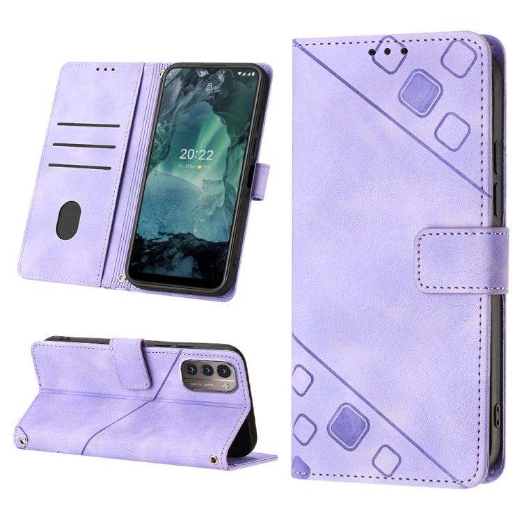 Skin-feel Embossed Leather Phone Case, For Nokia C31, For Nokia C100, For Nokia C200, For Nokia G21 / G11