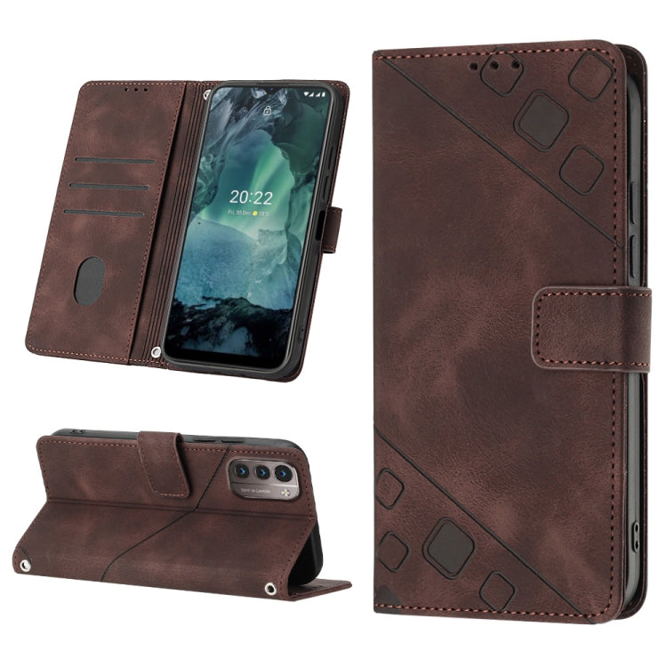 Skin-feel Embossed Leather Phone Case, For Nokia C31, For Nokia C100, For Nokia C200, For Nokia G21 / G11
