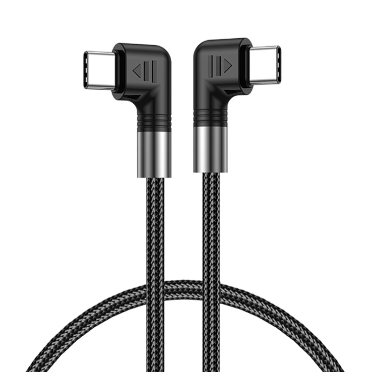 A9 100W USB-C/Type-C to USB-C/Type-C Double Elbow Data Cable, 0.5m, 1m, 2m, 3m