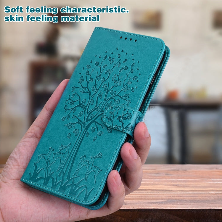 Tree & Deer Pattern Pressed Printing Horizontal Flip Leather Phone Case, For Samsung Galaxy S23 5G, For Samsung Galaxy S23+ 5G, For Samsung Galaxy S23 Ultra 5G, For Samsung Galaxy A14 5G