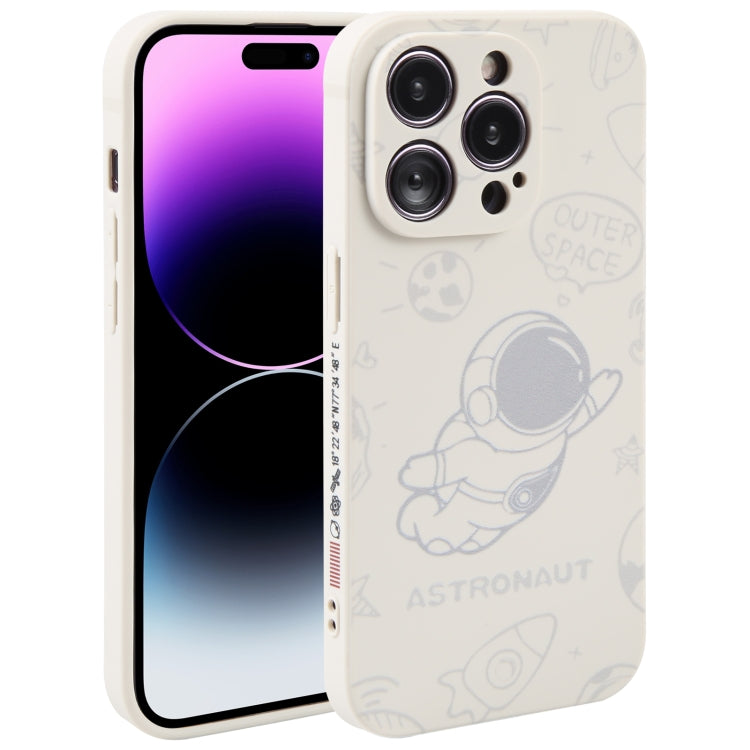 Astronaut Pattern Silicone Straight Edge Phone Case, For iPhone 14 Pro Max, For iPhone 13, For iPhone 13 Pro