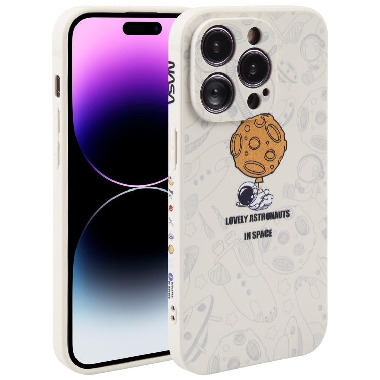 Astronaut Pattern Silicone Straight Edge Phone Case, For iPhone 14 Pro Max, For iPhone 13, For iPhone 13 Pro