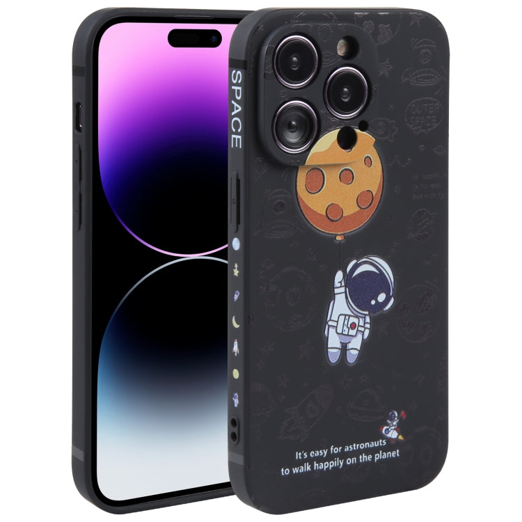 Astronaut Pattern Silicone Straight Edge Phone Case, For iPhone 14 Pro Max, For iPhone 13, For iPhone 13 Pro