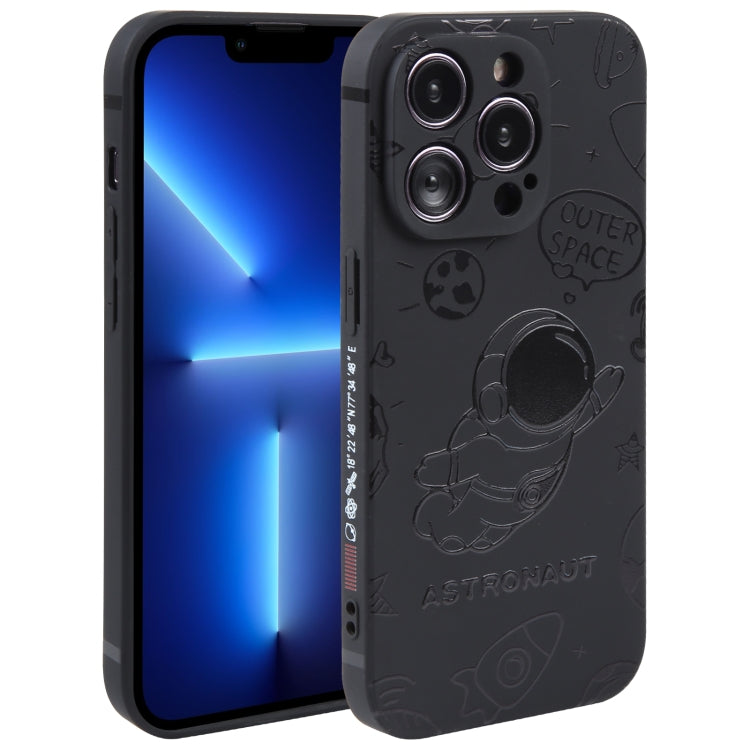 Astronaut Pattern Silicone Straight Edge Phone Case, For iPhone 13 Pro Max, For iPhone 12, For iPhone 12 Pro