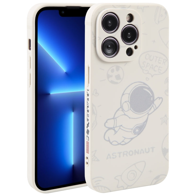 Astronaut Pattern Silicone Straight Edge Phone Case, For iPhone 13 Pro Max, For iPhone 12, For iPhone 12 Pro