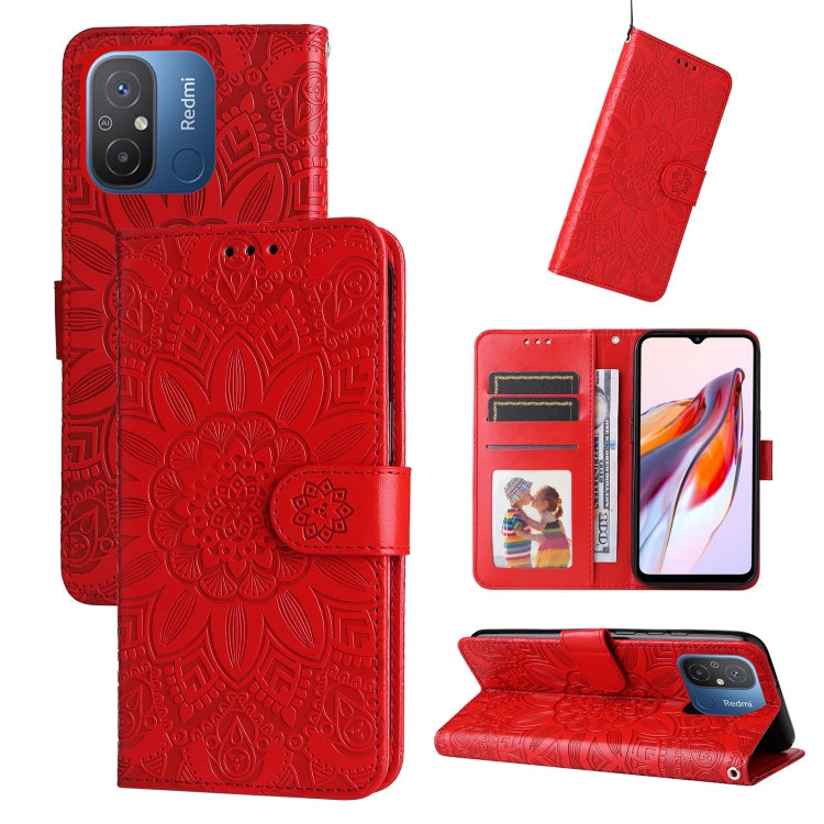 Embossed Sunflower Leather Phone Case, For Xiaomi Redmi 11A 4G/12C
