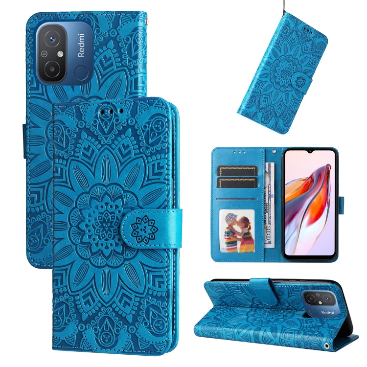 Embossed Sunflower Leather Phone Case, For Xiaomi Redmi 11A 4G/12C