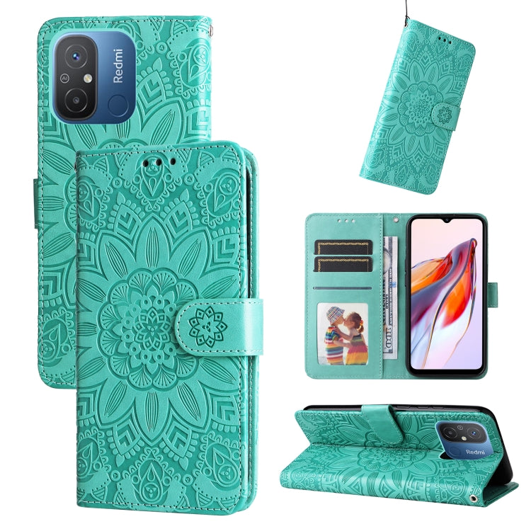Embossed Sunflower Leather Phone Case, For Xiaomi Redmi 11A 4G/12C