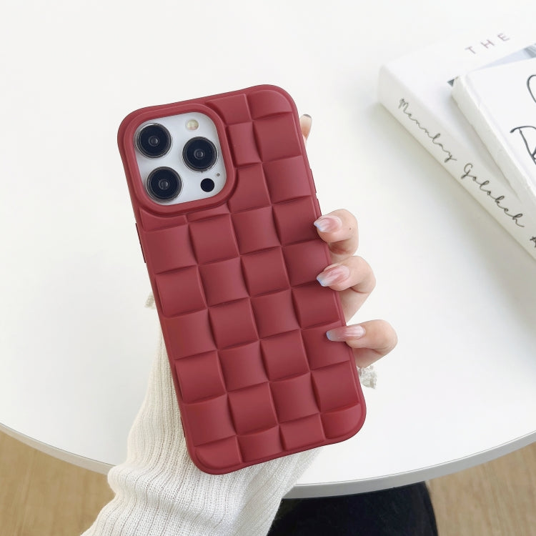 3D Cube Weave Texture Skin Feel Phone Case, For iPhone 14 Pro