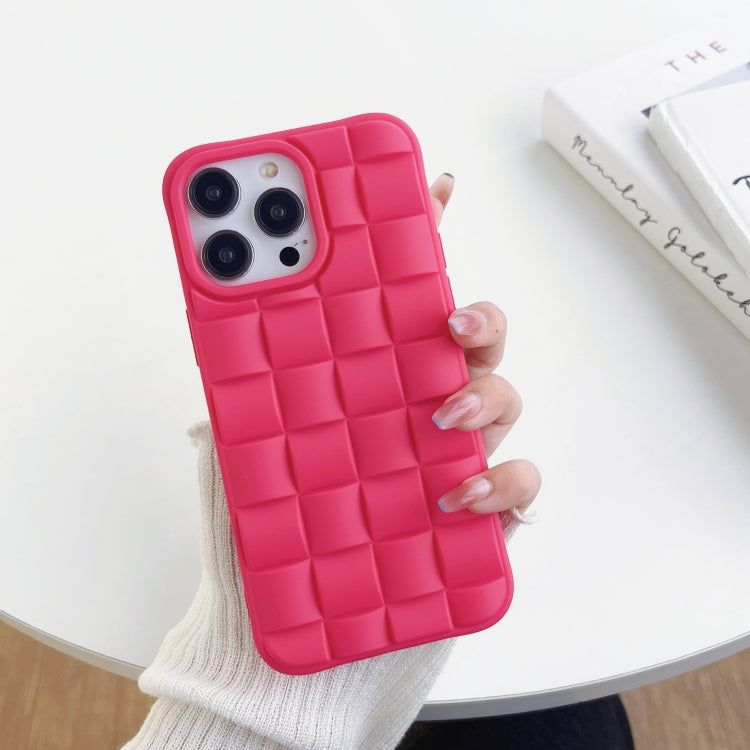 3D Cube Weave Texture Skin Feel Phone Case, For iPhone 14 Pro