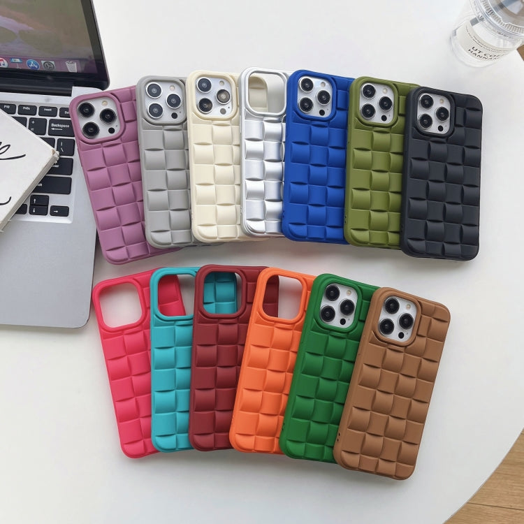 3D Cube Weave Texture Skin Feel Phone Case, For iPhone 14 Plus