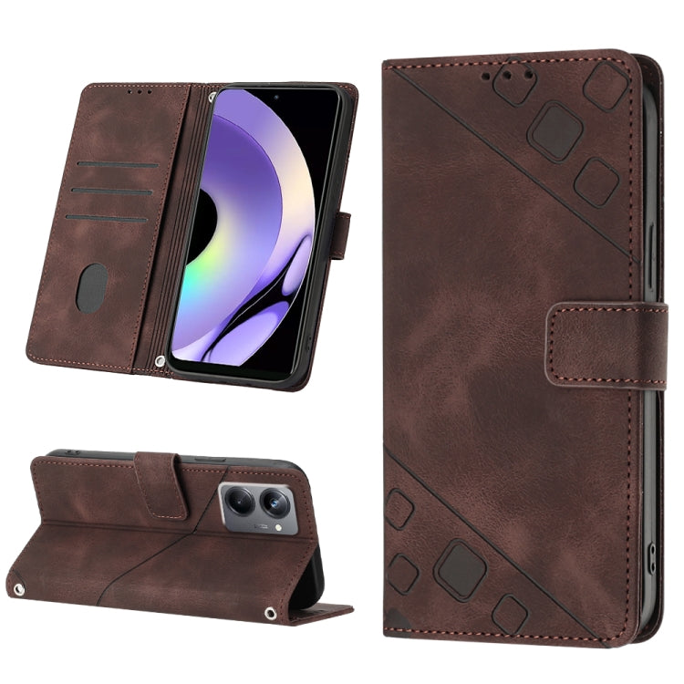 Skin-feel Embossed Leather Phone Case, For Realme 10 Pro, For Realme C11, For Realme C33, For Realme GT2 Explorer Master