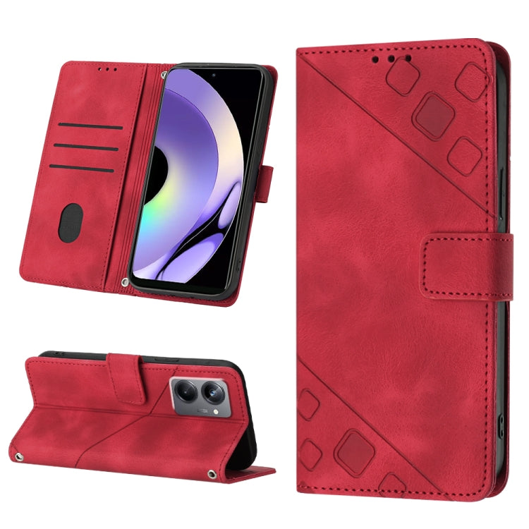 Skin-feel Embossed Leather Phone Case, For Realme 10 Pro, For Realme C11, For Realme C33, For Realme GT2 Explorer Master