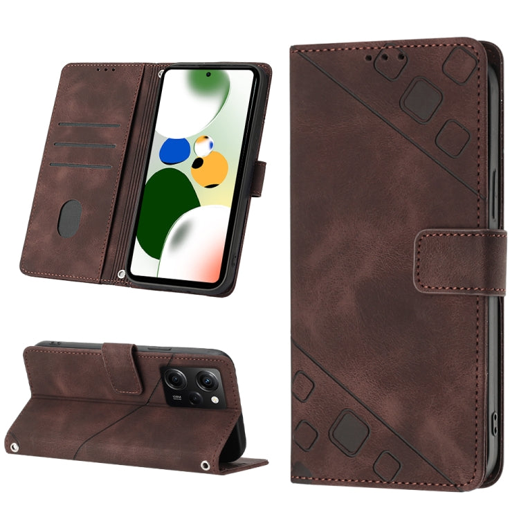 Skin-feel Embossed Leather Phone Case, For Xiaomi Poco X5 5G, For Xiaomi Poco X5 Pro 5G / Redmi Note 12 Pro Speed, For Sony XPreia ACE  III, For Sony XPreia 5 IV