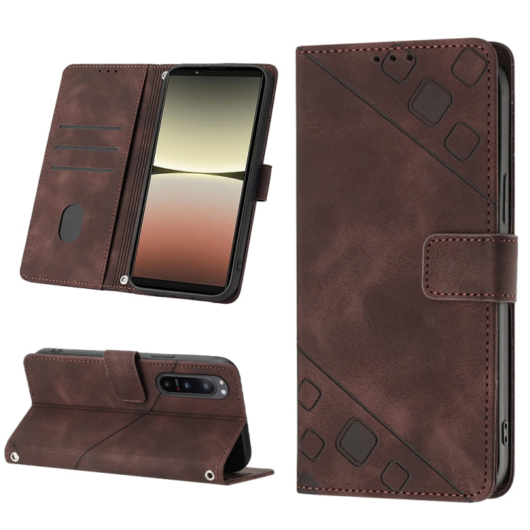 Skin-feel Embossed Leather Phone Case, For Xiaomi Poco X5 5G, For Xiaomi Poco X5 Pro 5G / Redmi Note 12 Pro Speed, For Sony XPreia ACE  III, For Sony XPreia 5 IV