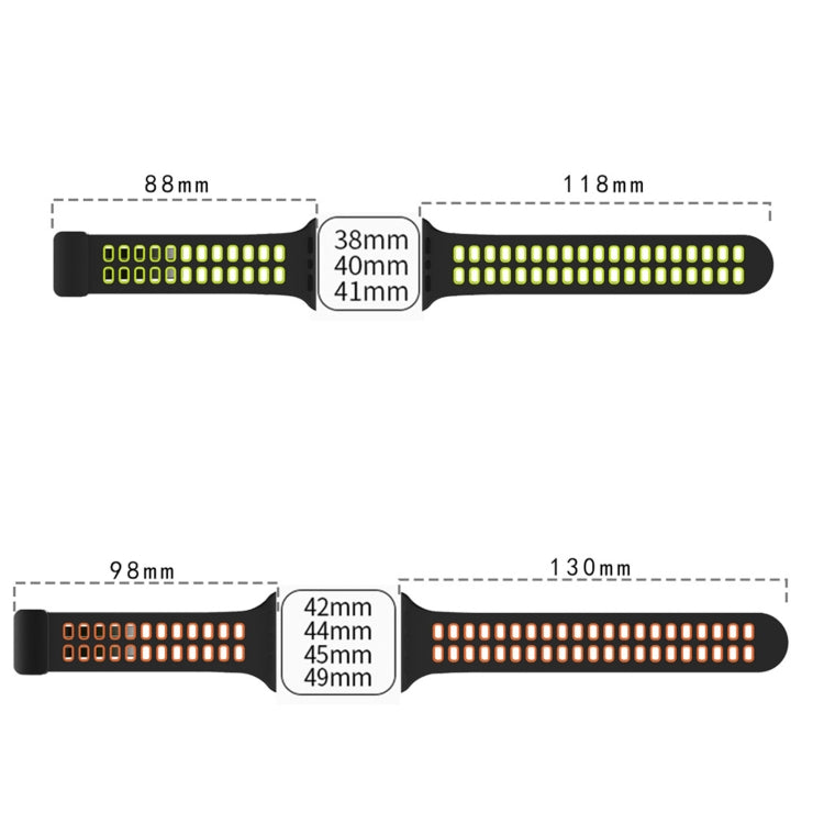 Magnetic Fold Clasp Square Holes Silicone Watch Band, For Apple Watch Series 8&7 45mm
