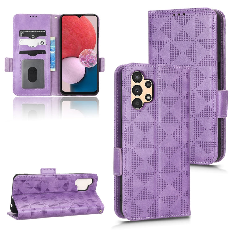 Symmetrical Triangle Leather Phone Case, For Samsung Galaxy A12 / M12, For Samsung Galaxy A13 4G, For Samsung Galaxy A13 5G, For Samsung Galaxy A14 4G