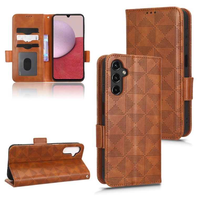 Symmetrical Triangle Leather Phone Case, For Samsung Galaxy A12 / M12, For Samsung Galaxy A13 4G, For Samsung Galaxy A13 5G, For Samsung Galaxy A14 4G