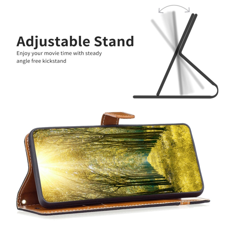 Color Block Denim Texture Leather Phone Case, For Xiaomi Redmi Note 12 4G Global, For Nokia G22