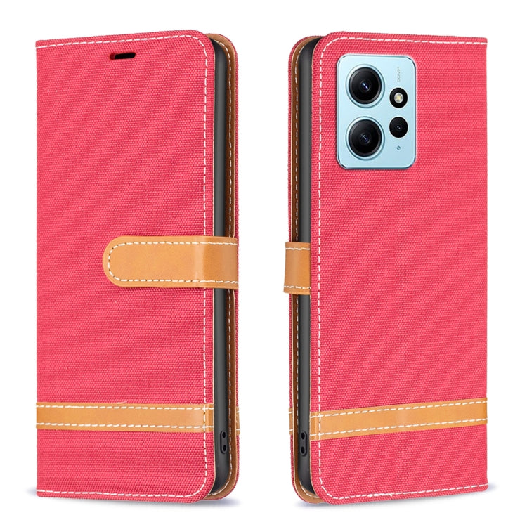 Color Block Denim Texture Leather Phone Case, For Xiaomi Redmi Note 12 4G Global, For Nokia G22