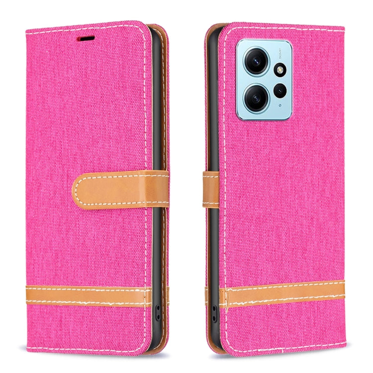Color Block Denim Texture Leather Phone Case, For Xiaomi Redmi Note 12 4G Global, For Nokia G22
