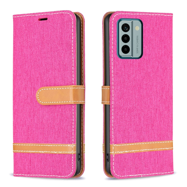 Color Block Denim Texture Leather Phone Case, For Xiaomi Redmi Note 12 4G Global, For Nokia G22