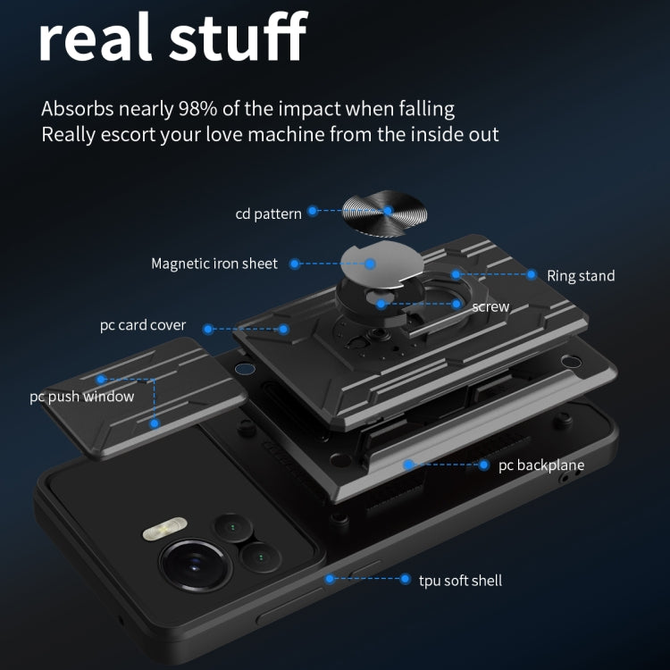 Sliding Camshield TPU+PC Phone Case with Card Slot, For Motorola Edge 30 Ultra 5G, For OPPO A17 4G, For Realme 10 4G