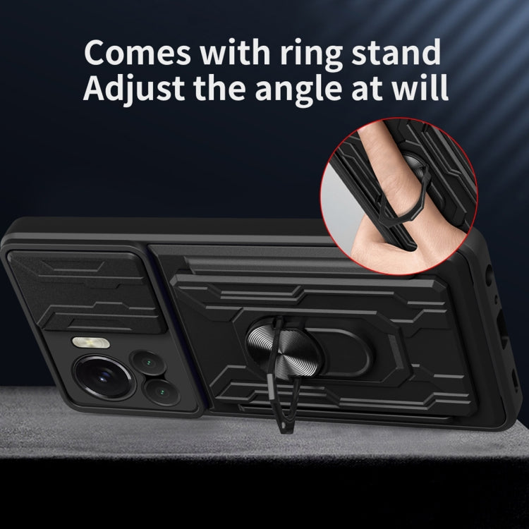 Sliding Camshield TPU+PC Phone Case with Card Slot, For Motorola Edge 30 Ultra 5G, For OPPO A17 4G, For Realme 10 4G