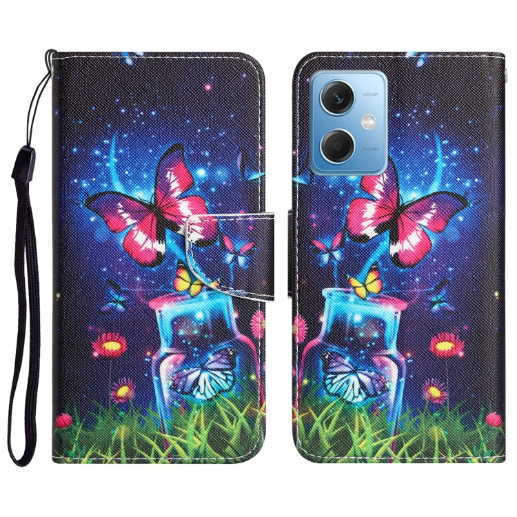 Colored Drawing Leather Phone Case, For Xiaomi Redmi Note 12 5G Global/Poco X5